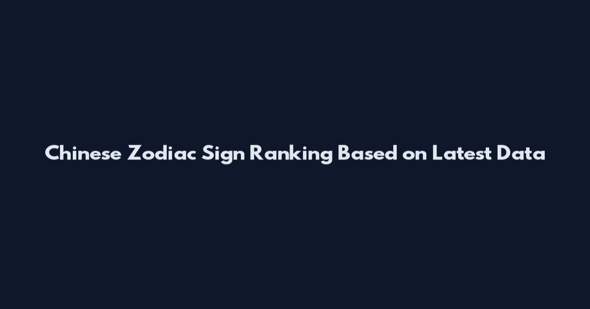 Chinese Zodiac Sign Ranking Based on Latest Data