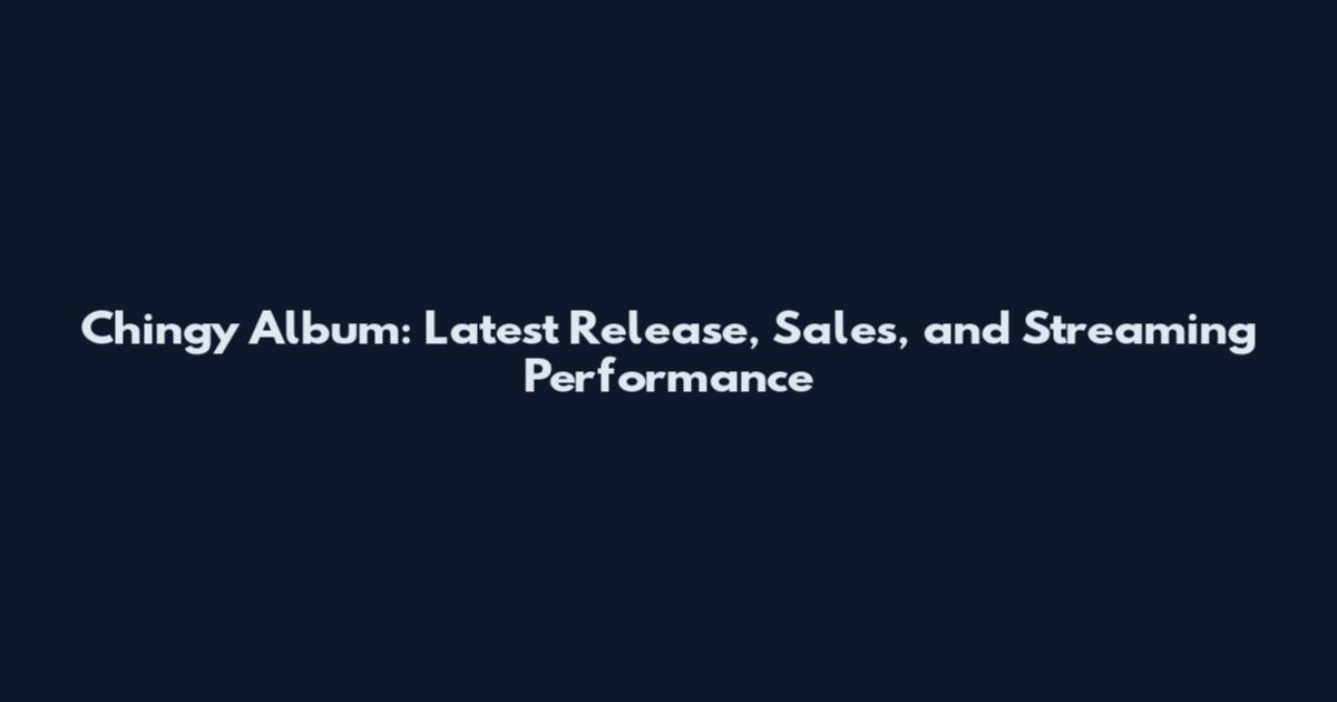 Chingy Album: Latest Release, Sales, and Streaming Performance