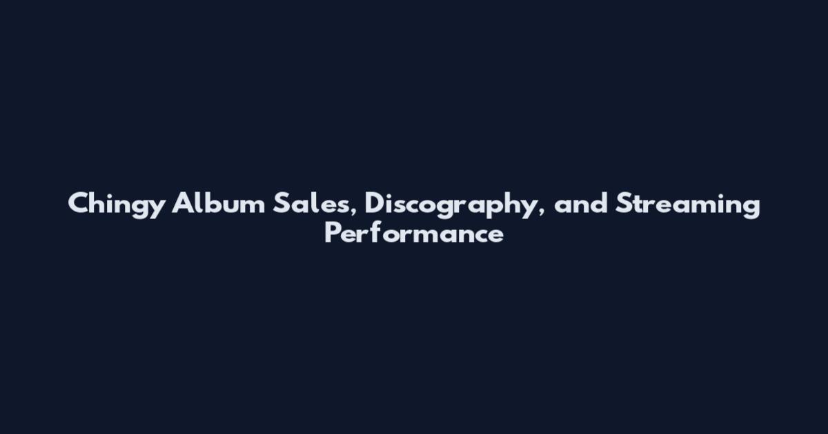 Chingy Album Sales, Discography, and Streaming Performance