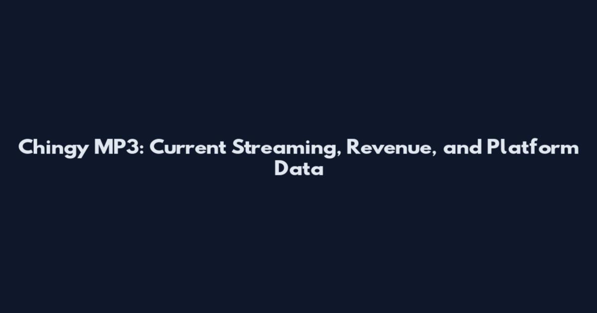 Chingy MP3: Current Streaming, Revenue, and Platform Data