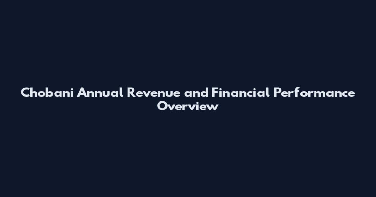 Chobani Annual Revenue and Financial Performance Overview