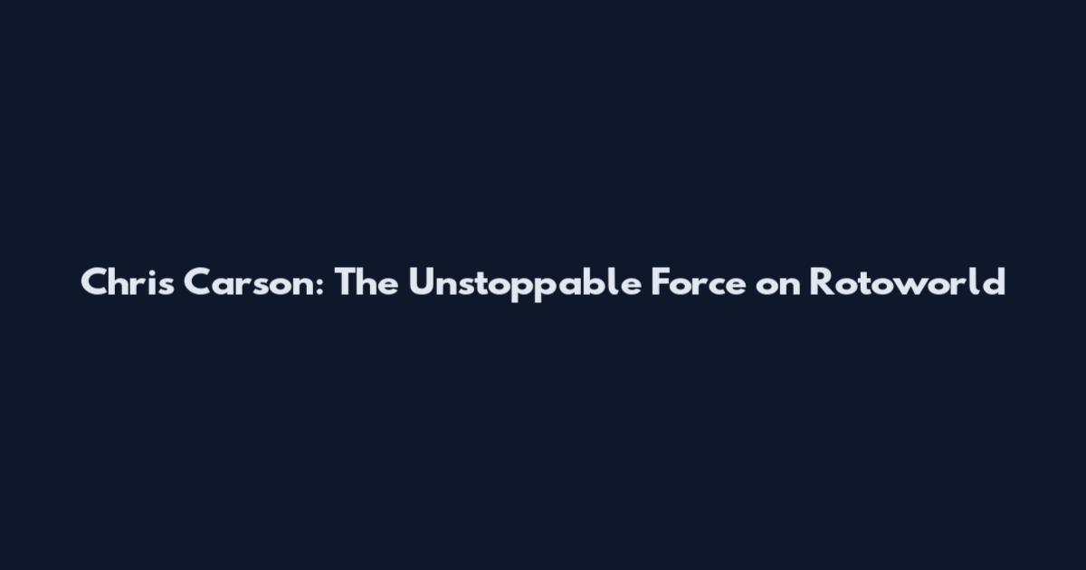 Chris Carson: The Unstoppable Force on Rotoworld