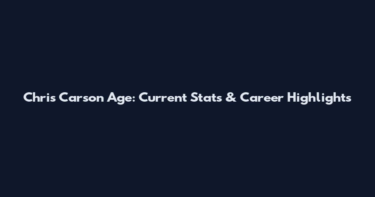 Chris Carson Age: Current Stats & Career Highlights