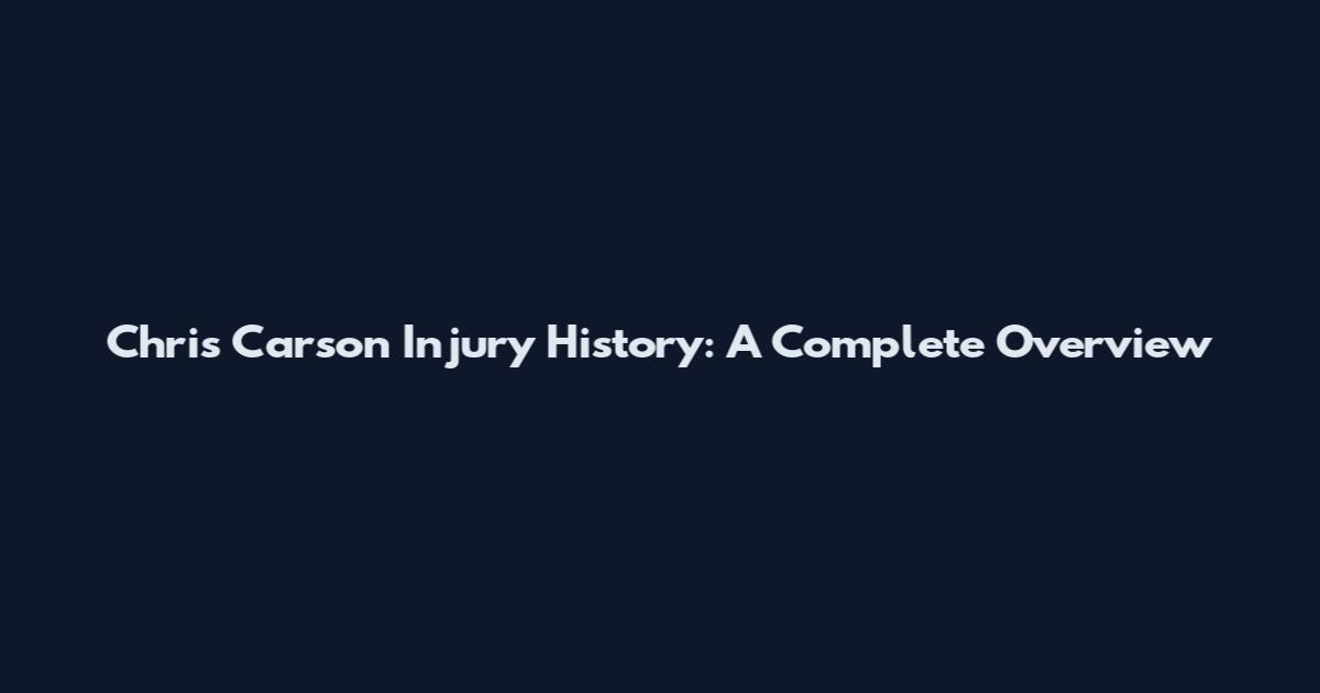 Chris Carson Injury History: A Complete Overview