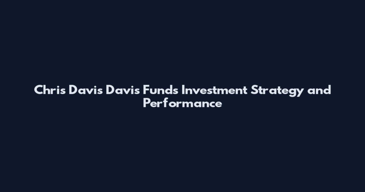 Chris Davis Davis Funds Investment Strategy and Performance