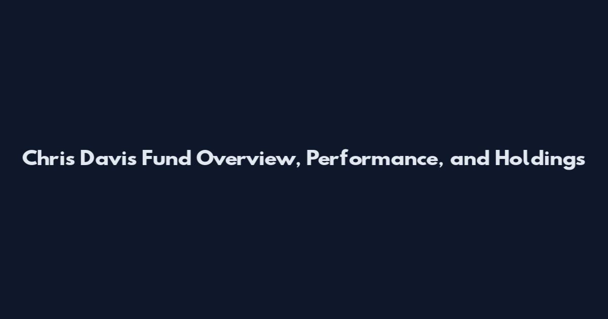 Chris Davis Fund Overview, Performance, and Holdings