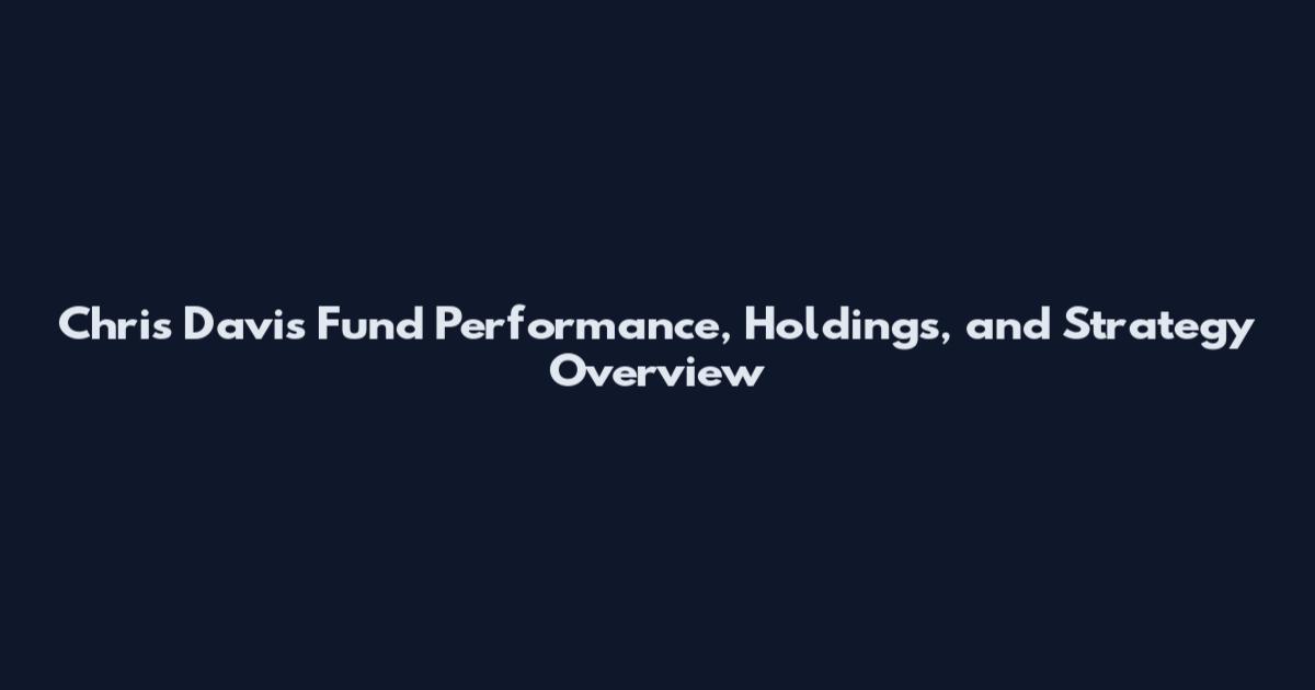 Chris Davis Fund Performance, Holdings, and Strategy Overview