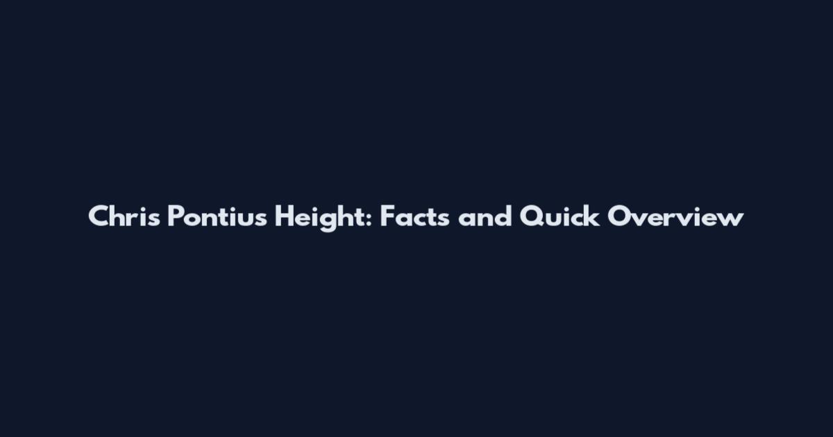 Chris Pontius Height: Facts and Quick Overview