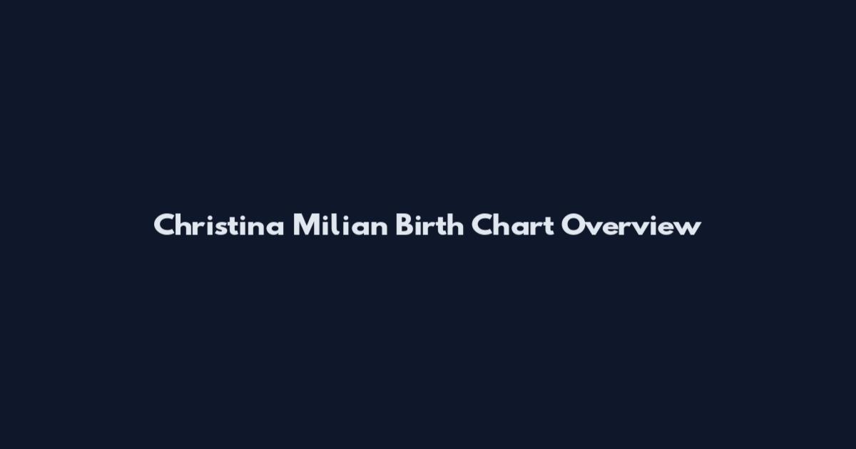 Christina Milian Birth Chart Overview