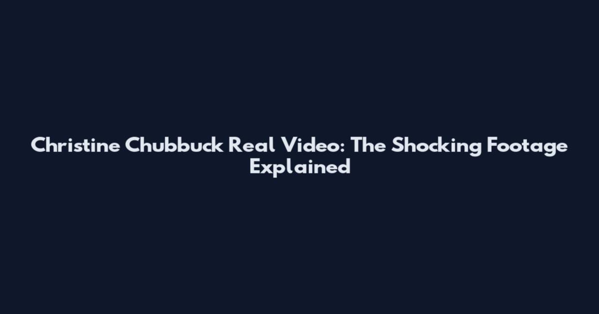 Christine Chubbuck Real Video: The Shocking Footage Explained