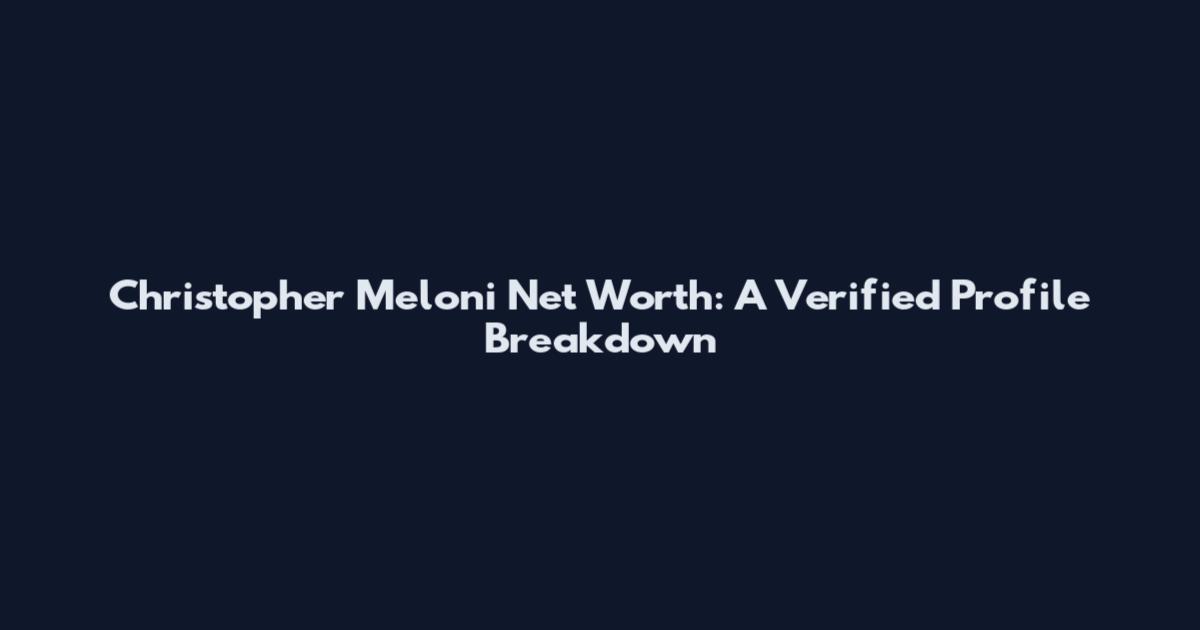 Christopher Meloni Net Worth: A Verified Profile Breakdown