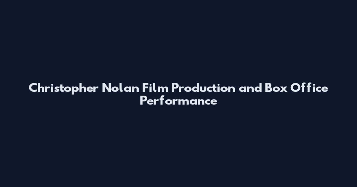 Christopher Nolan Film Production and Box Office Performance