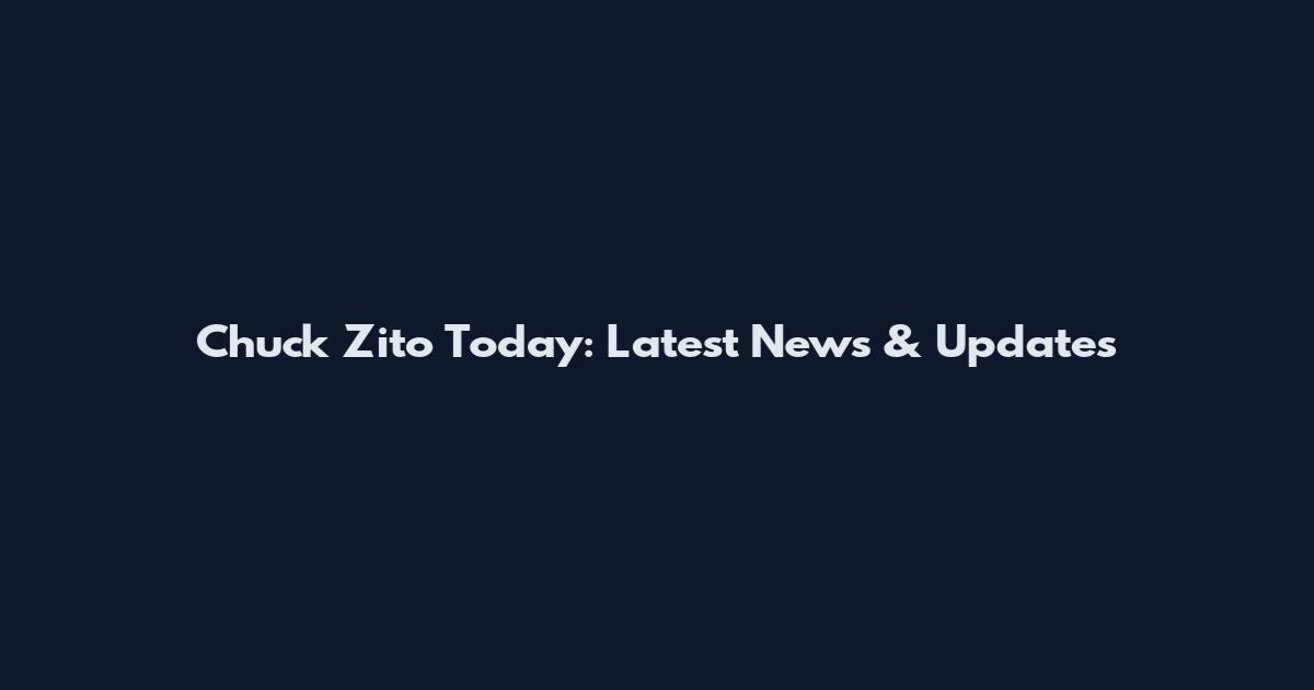 Chuck Zito Today: Latest News & Updates
