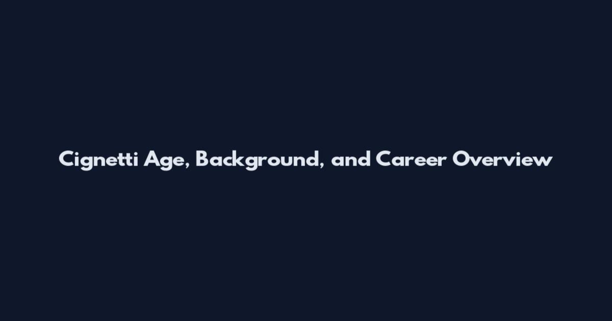 Cignetti Age, Background, and Career Overview