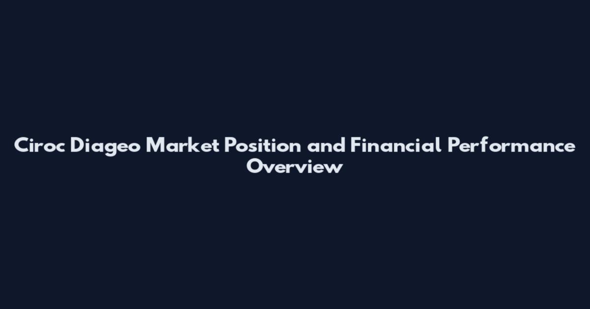 Ciroc Diageo Market Position and Financial Performance Overview