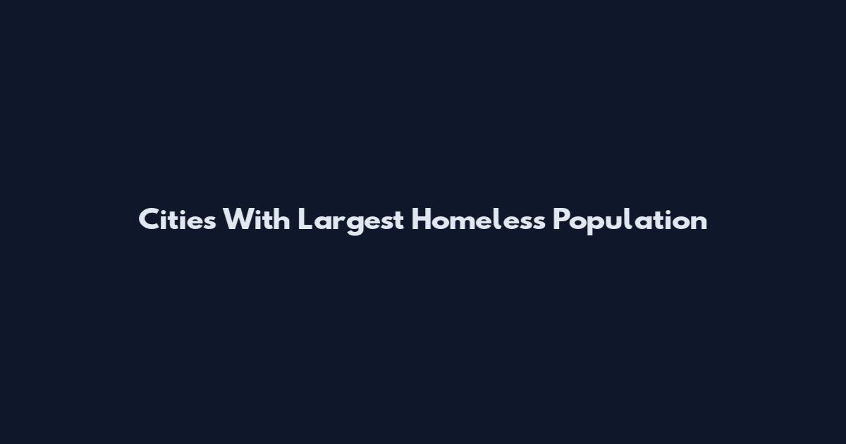 Cities With Largest Homeless Population