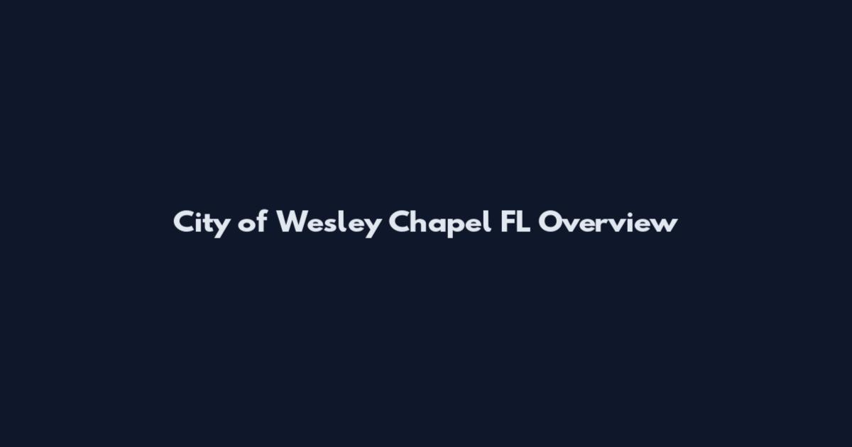 City of Wesley Chapel FL Overview