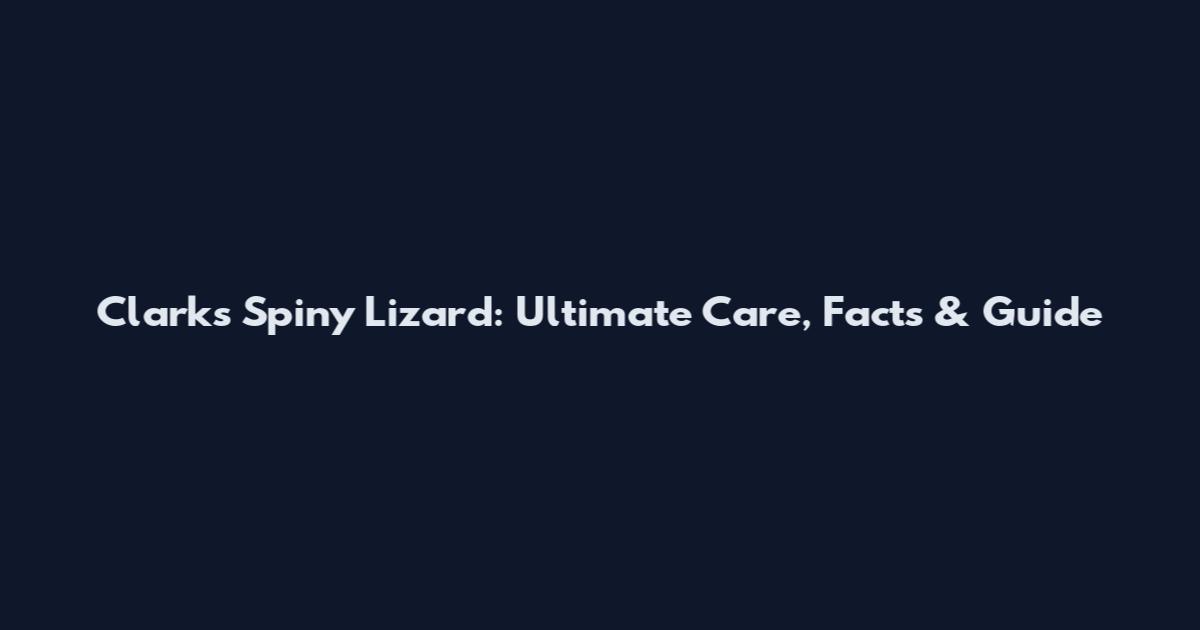 Clark's Spiny Lizard: Ultimate Care, Facts & Guide
