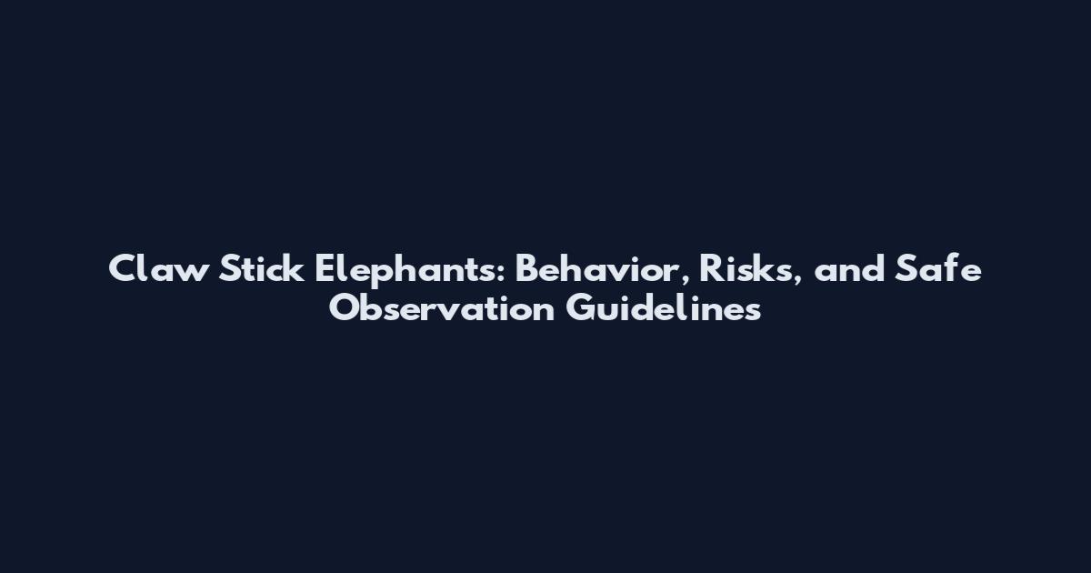 Claw Stick Elephants: Behavior, Risks, and Safe Observation Guidelines