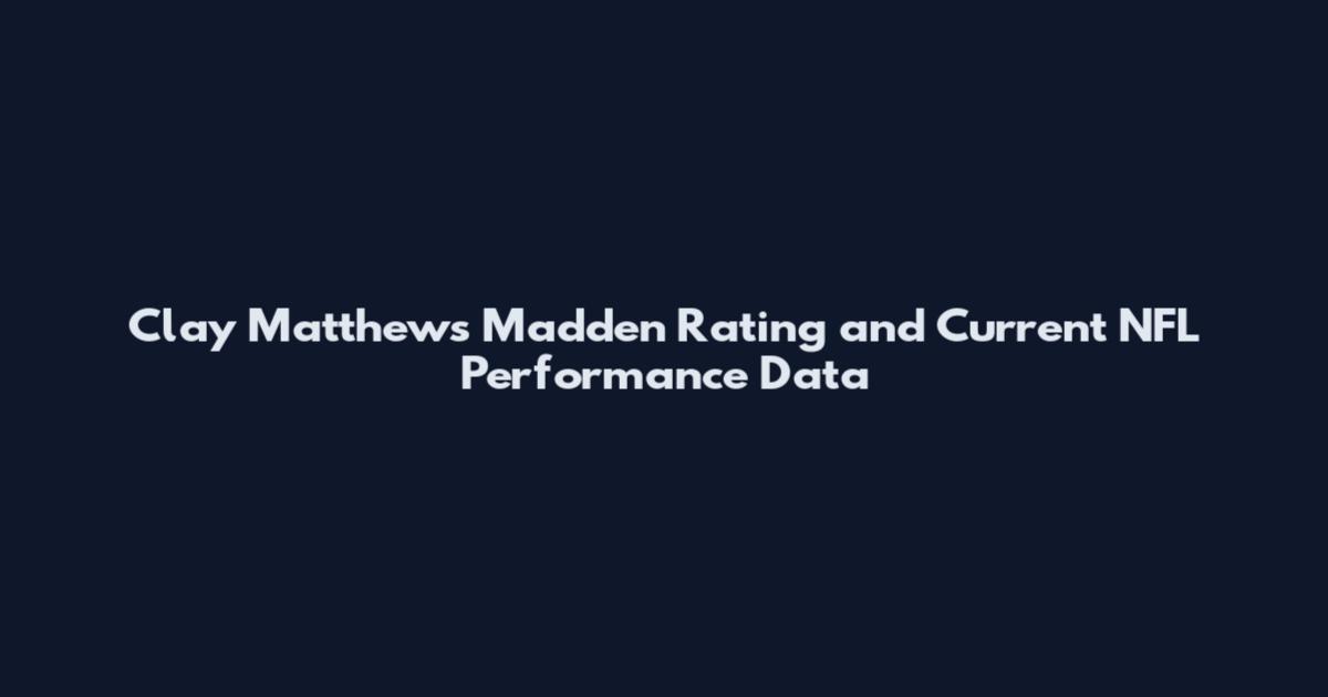 Clay Matthews Madden Rating and Current NFL Performance Data