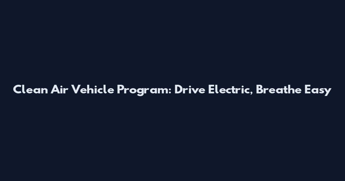 Clean Air Vehicle Program: Drive Electric, Breathe Easy