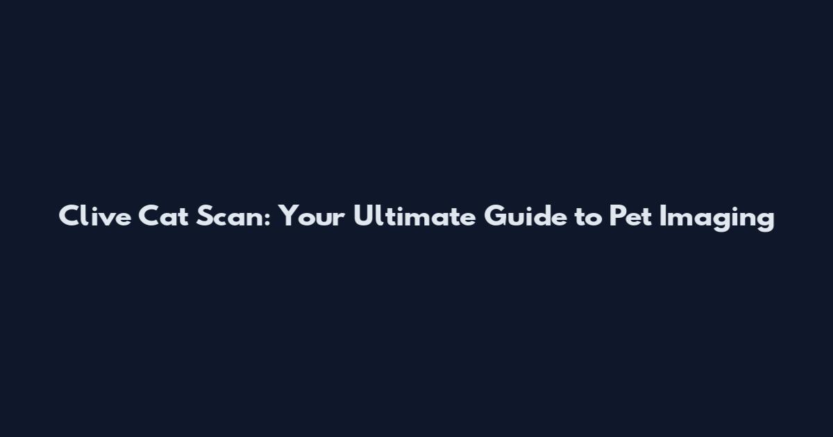 Clive Cat Scan: Your Ultimate Guide to Pet Imaging