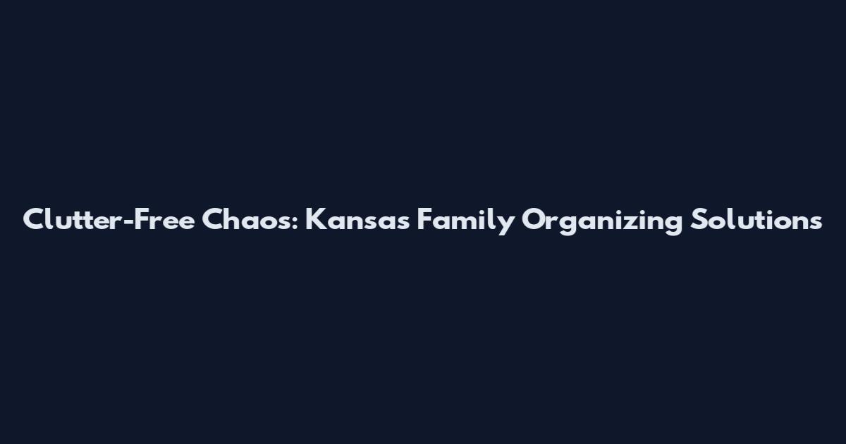 Clutter-Free Chaos: Kansas Family Organizing Solutions