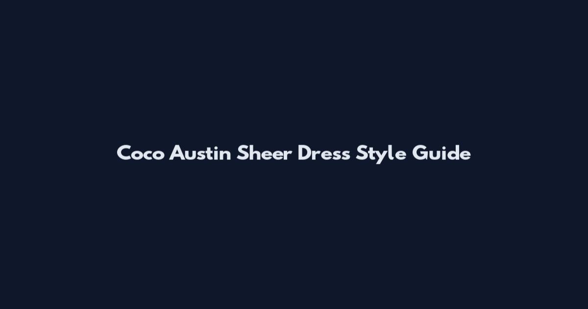 Coco Austin Sheer Dress Style Guide