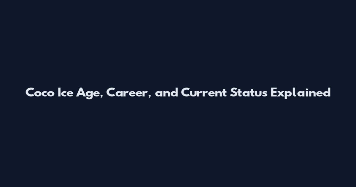 Coco Ice Age, Career, and Current Status Explained