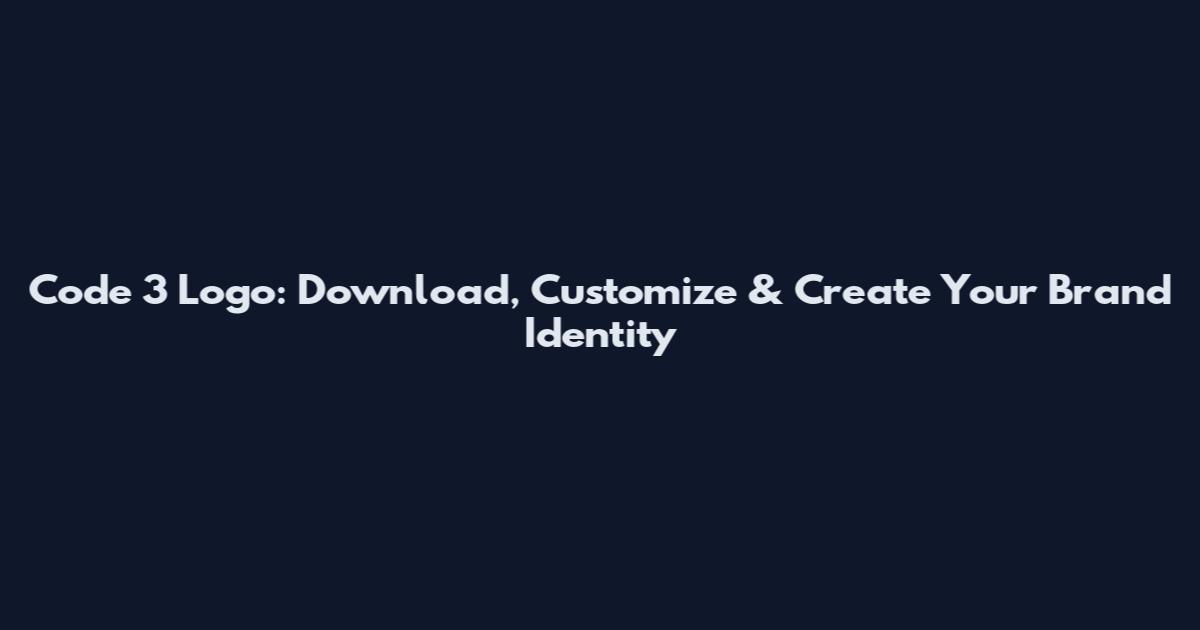Code 3 Logo: Download, Customize & Create Your Brand Identity