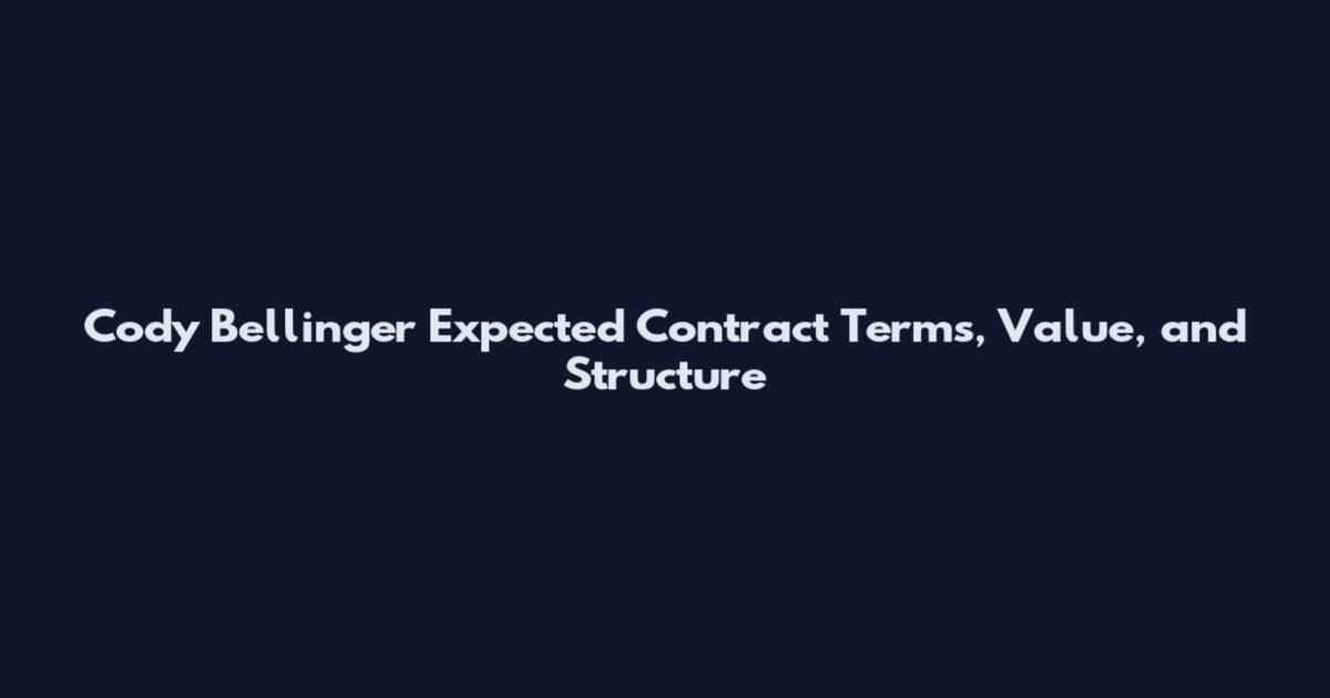 Cody Bellinger Expected Contract Terms, Value, and Structure