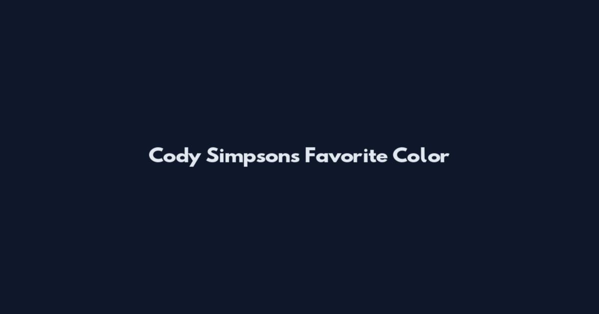 Cody Simpson's Favorite Color