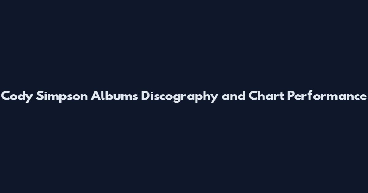 Cody Simpson Albums Discography and Chart Performance