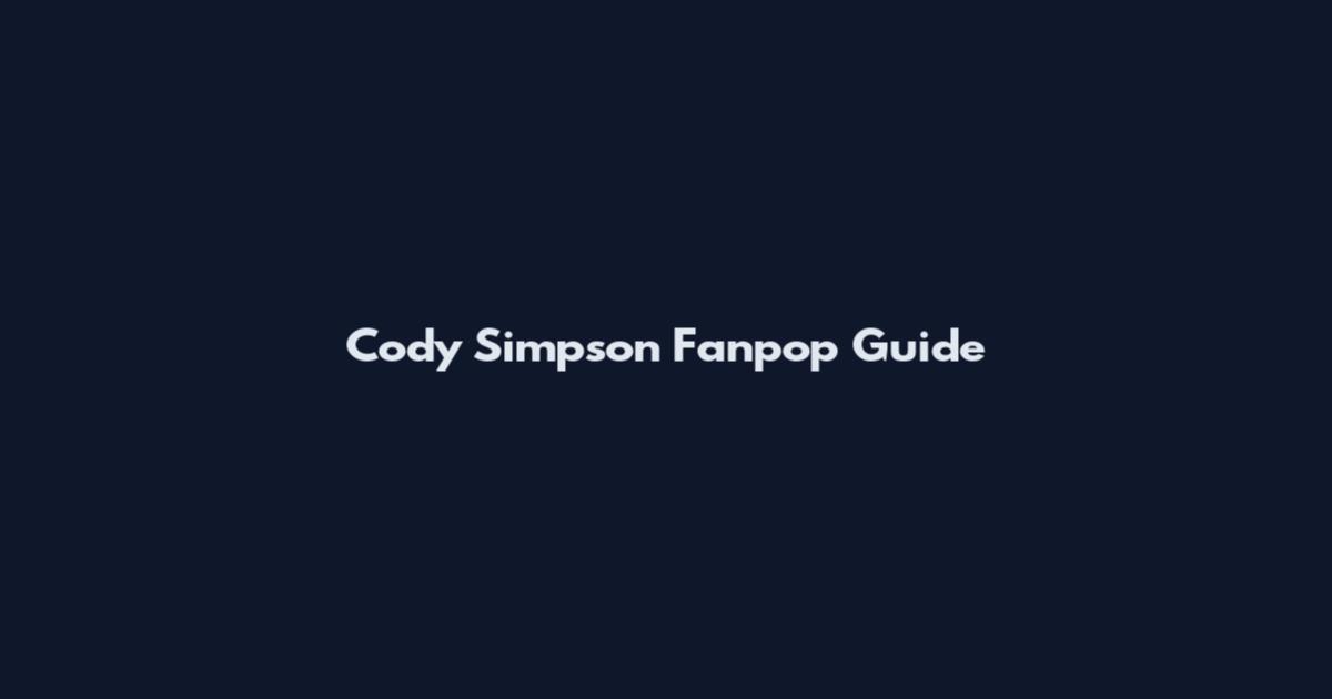 Cody Simpson Fanpop Guide