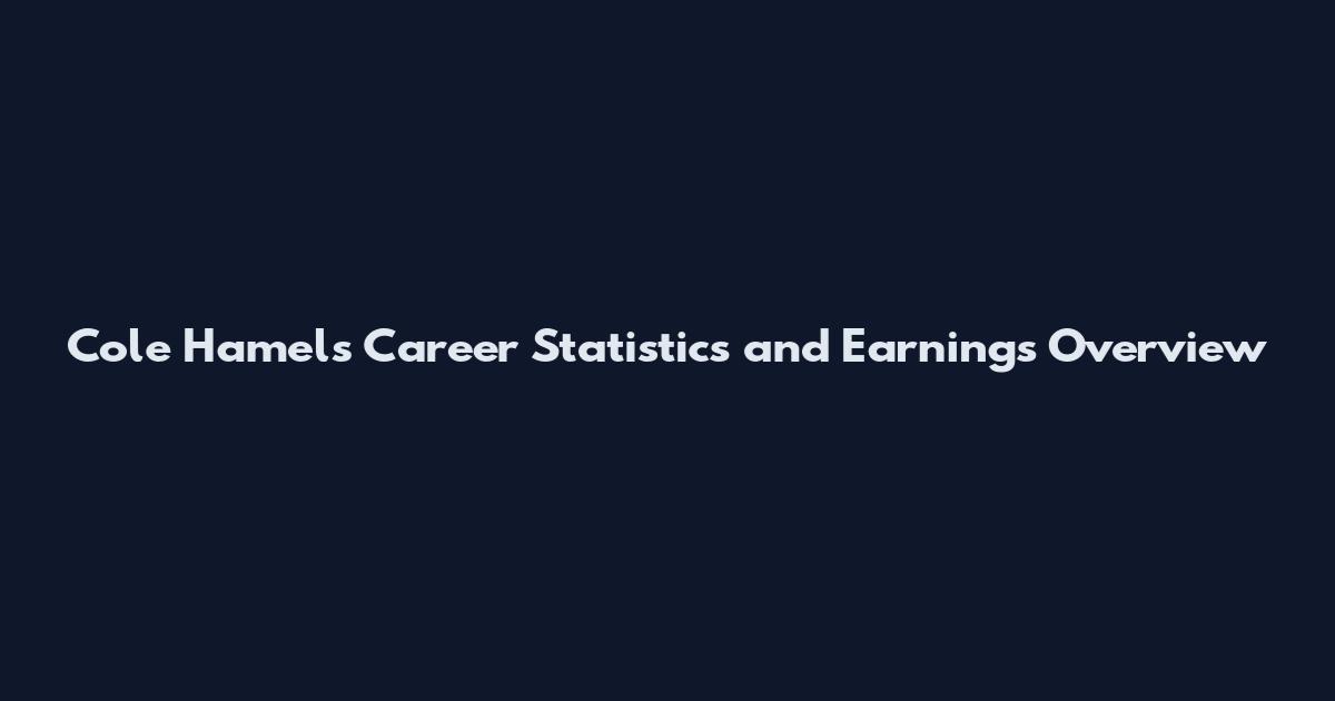 Cole Hamels Career Statistics and Earnings Overview
