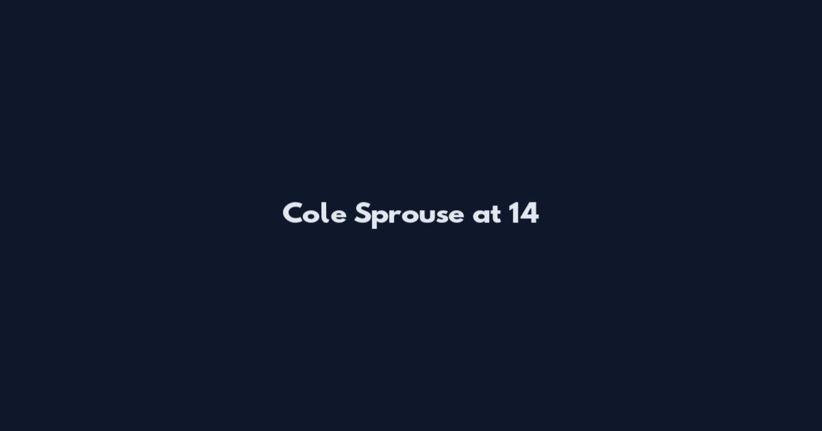 Cole Sprouse at 14