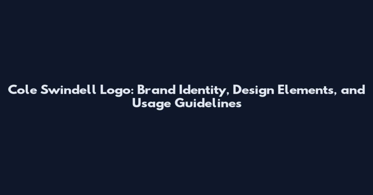 Cole Swindell Logo: Brand Identity, Design Elements, and Usage Guidelines
