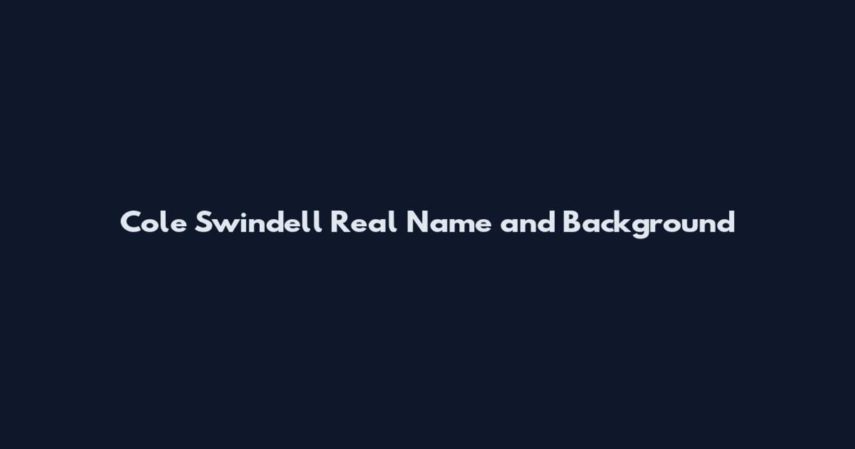 Cole Swindell Real Name and Background