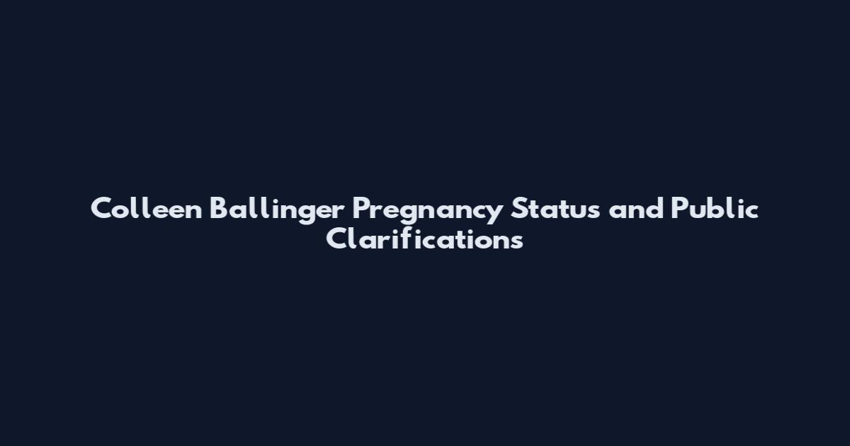 Colleen Ballinger Pregnancy Status and Public Clarifications