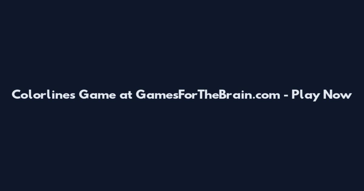 Colorlines Game at GamesForTheBrain.com - Play Now