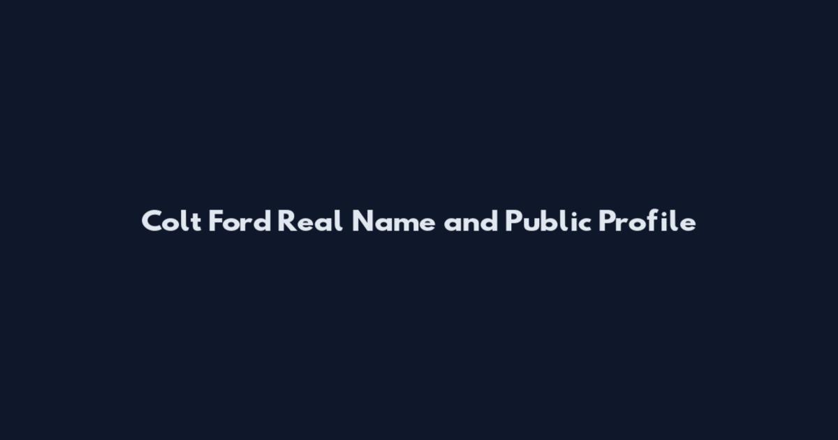 Colt Ford Real Name and Public Profile