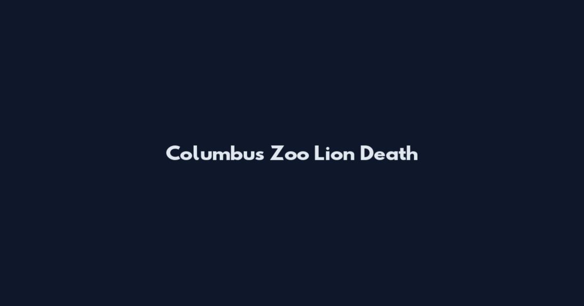 Columbus Zoo Lion Death