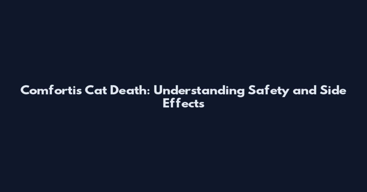 Comfortis Cat Death: Understanding Safety and Side Effects