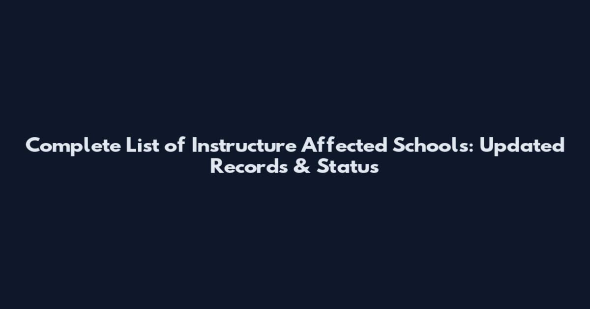 Complete List of Instructure Affected Schools: Updated Records & Status