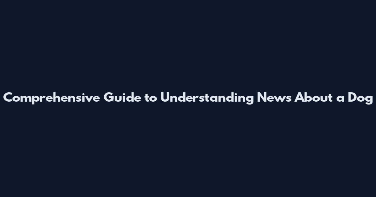Comprehensive Guide to Understanding News About a Dog