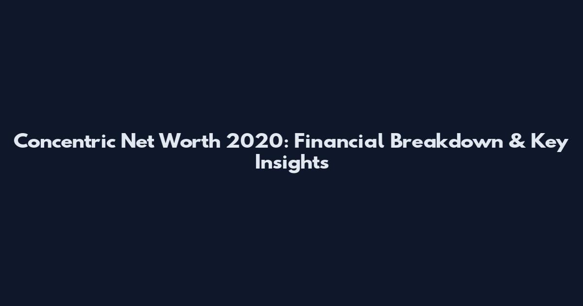 Concentric Net Worth 2020: Financial Breakdown & Key Insights