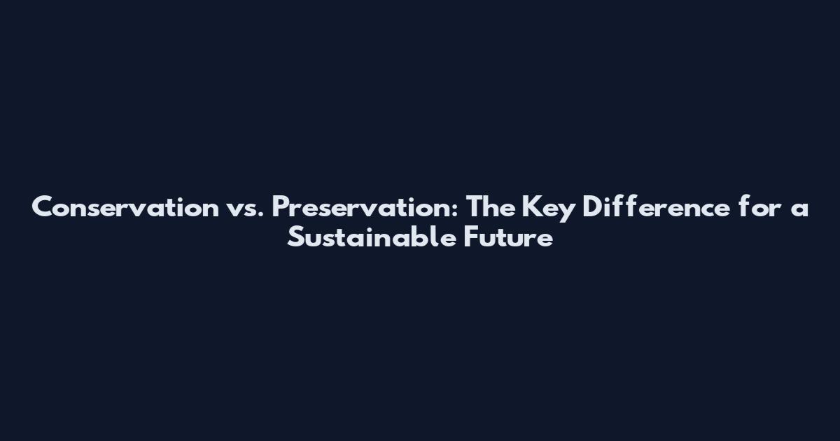 Conservation vs. Preservation: The Key Difference for a Sustainable Future