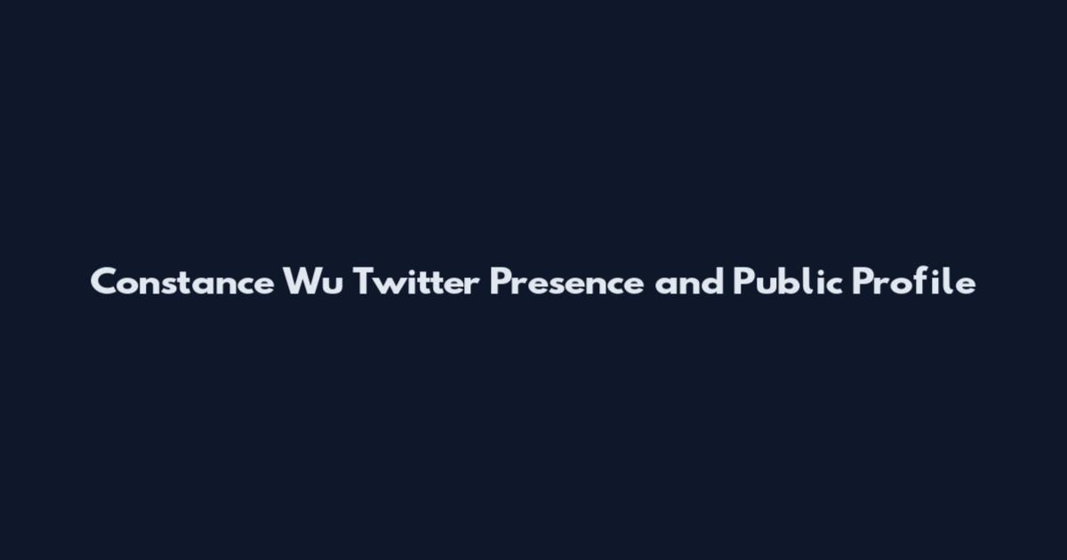 Constance Wu Twitter Presence and Public Profile