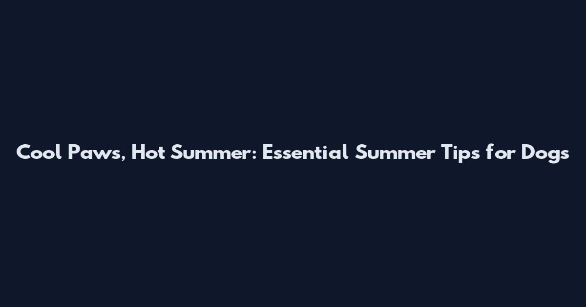 Cool Paws, Hot Summer: Essential Summer Tips for Dogs