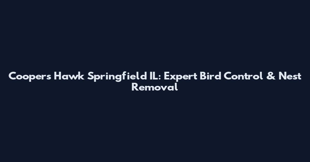 Cooper's Hawk Springfield IL: Expert Bird Control & Nest Removal